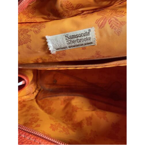 1970’s USA Vintage MCM Samsonite Sherbrooke Orange Carry On Luggage Bag MOD - Picture 4 of 10
